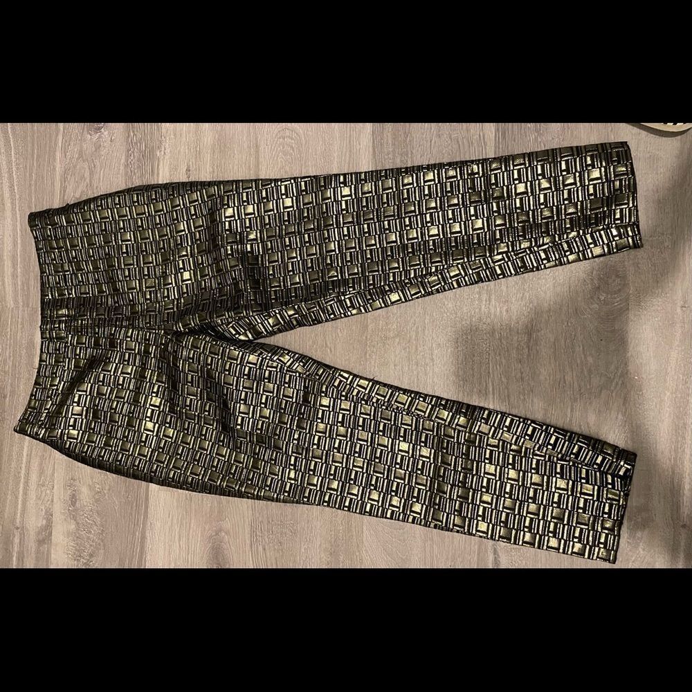 Kate Spade Black and Gold Patterned Pants